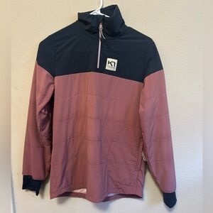 Kari Traa Navy and Pink Quarter-Zip Pullover